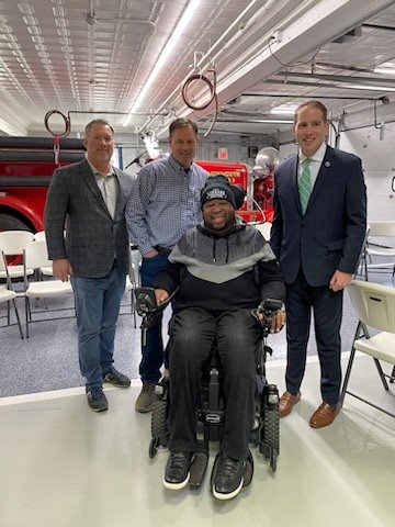 Eric LeGrand with Middletown leaders and Whirl Construction