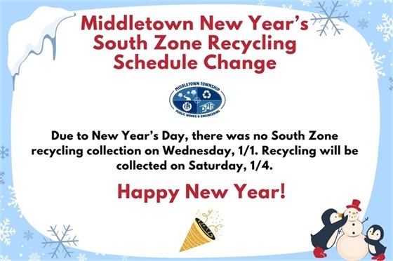 Middletown Holiday Collection Schedule Changes