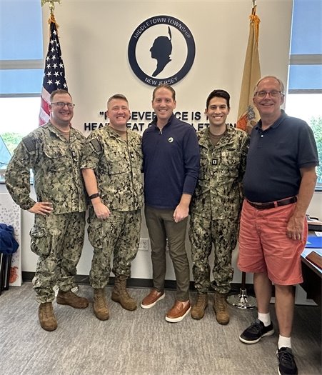 Mayor Tony Perry and USS NJ sailors