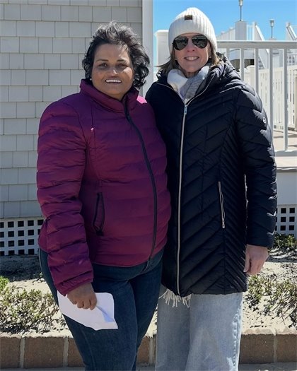 Committeewoman Kimberly Kratz and Middletown resident Gina Rahim