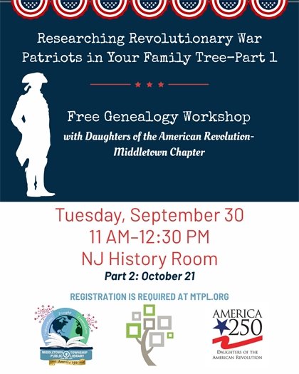 MTPL Researching Revolutionary War Patriots in Your Family Tree