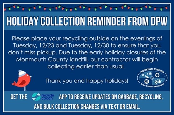 Holiday Collection Reminder