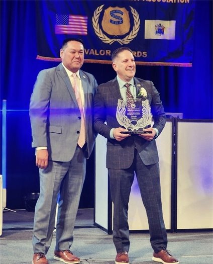 Detective First Class Anthony Dellatacoma and NJ State PBA Executive Vice President Peter Andreyev