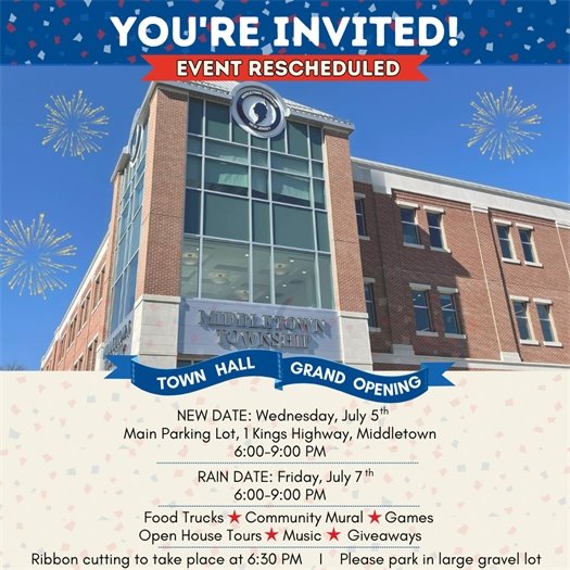 Town Hall Grand Opening on Wednesday, 7/5 from 6-9 PM