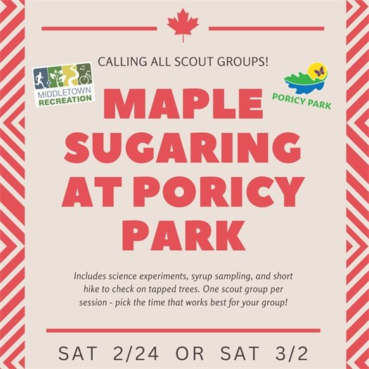 Middletown Recreation Maple Sugaring at Poricy Park