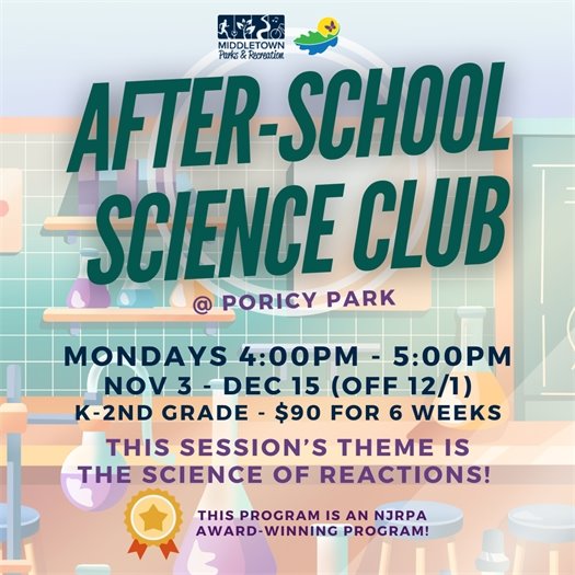 Middletown Parks & Recreation After-School Science Club