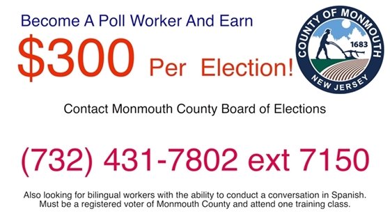 Become a Monmouth County Poll Worker and Earn $300 Per Election
