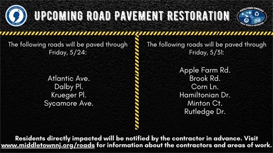 Upcoming Road Pavement Restoration