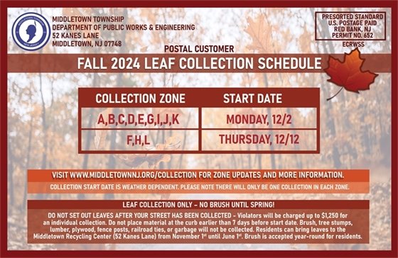 Fall 2024 Leaf Collection Schedule