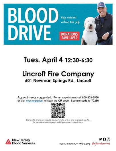 Lincroft Fire Company Blood Drive