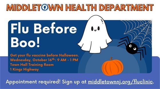 Flu Before Boo! Get your flu vaccine before Halloween.