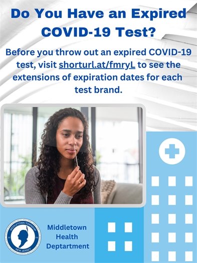 Do you have an expired COVID-19 test? Before you throw it away, visit shorturl.at/fmryL to see the extensions of expiration dates for each brand.