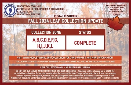Fall 2024 Leaf Collection Update