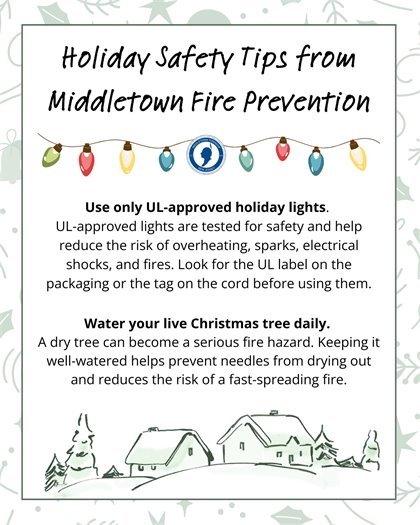 Holiday Safety Tips from Middletown Fire Prevention