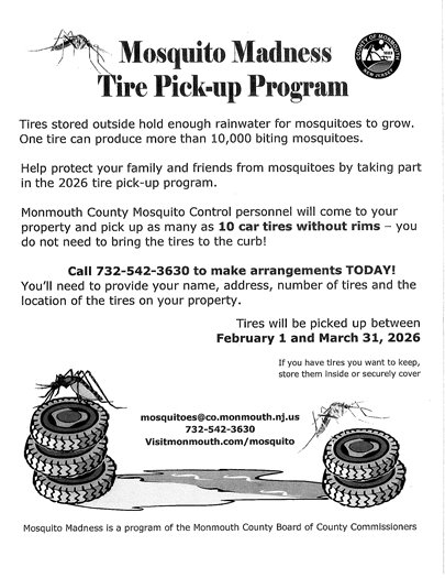 Monmouth County Mosquito Madness Tire Pick-up Program