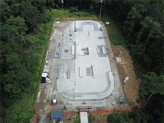 Aerial shot of Kunkel Skatepark