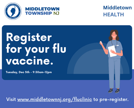 Register for your flu vaccine: 12/5 from 9:30 AM - 12 PM.