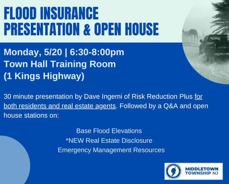 Flood Insurance Presentation May 2024: Monday, 5/20 at 6:30 PM at Town Hall
