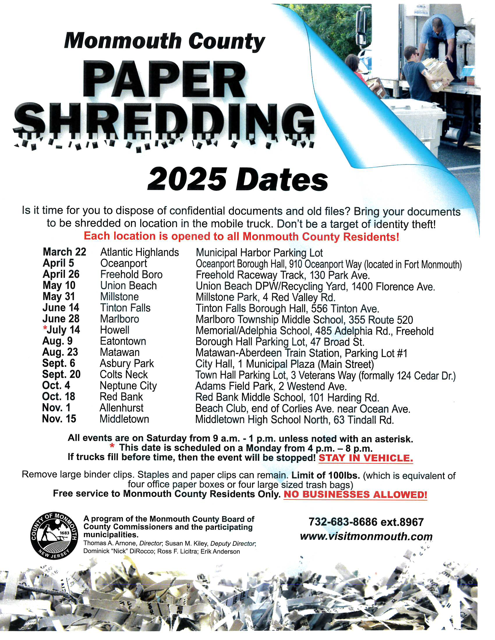 2025-Monmouth-County-Paper-Shredding-Schedule