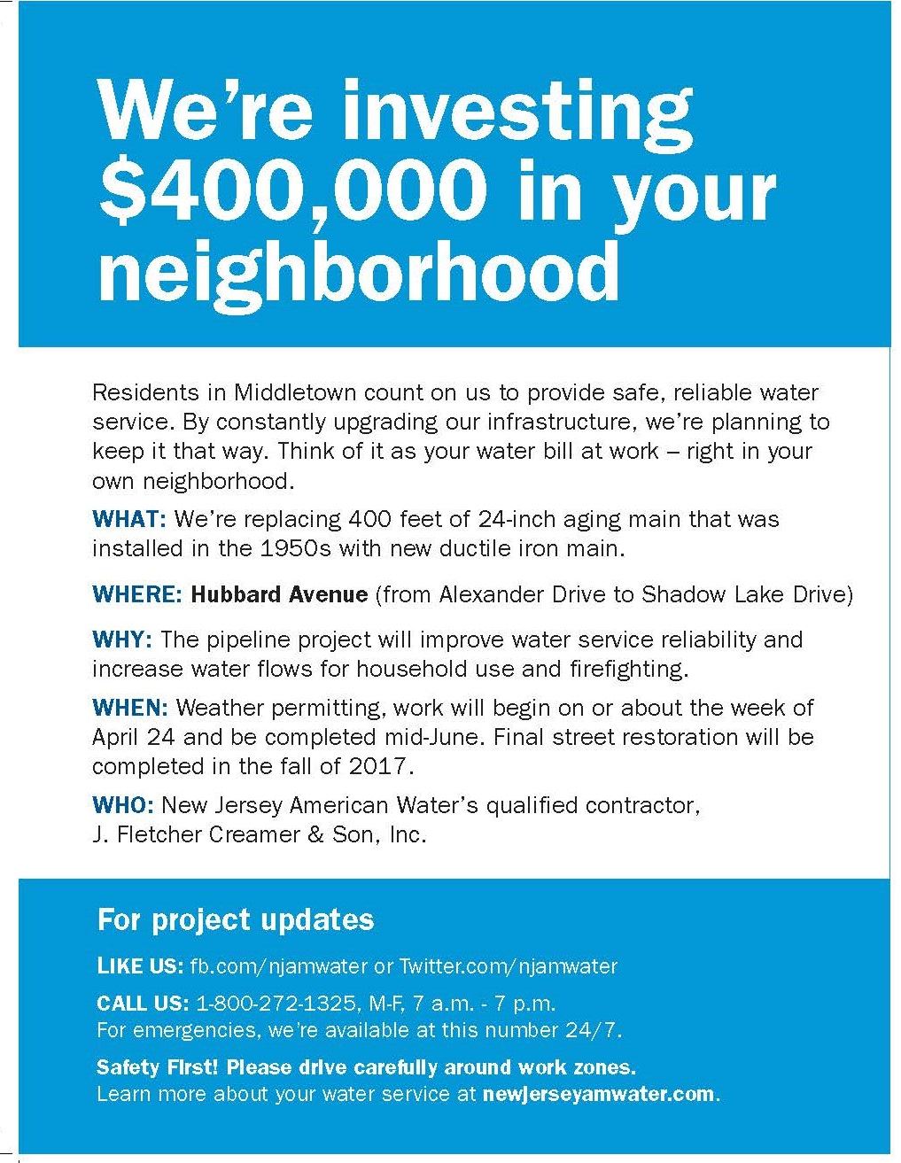 Middletown - Hubbard Ave Main Replacement NJAW