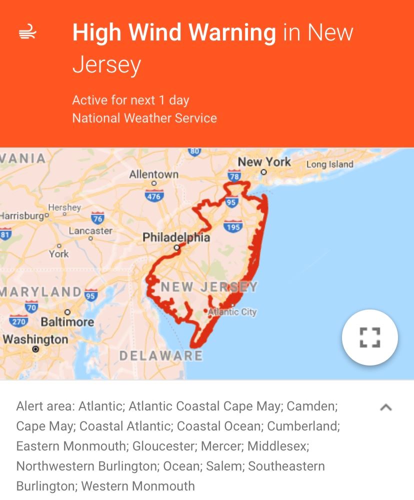 High Wind Alert 2-24-19 through 2-25-19