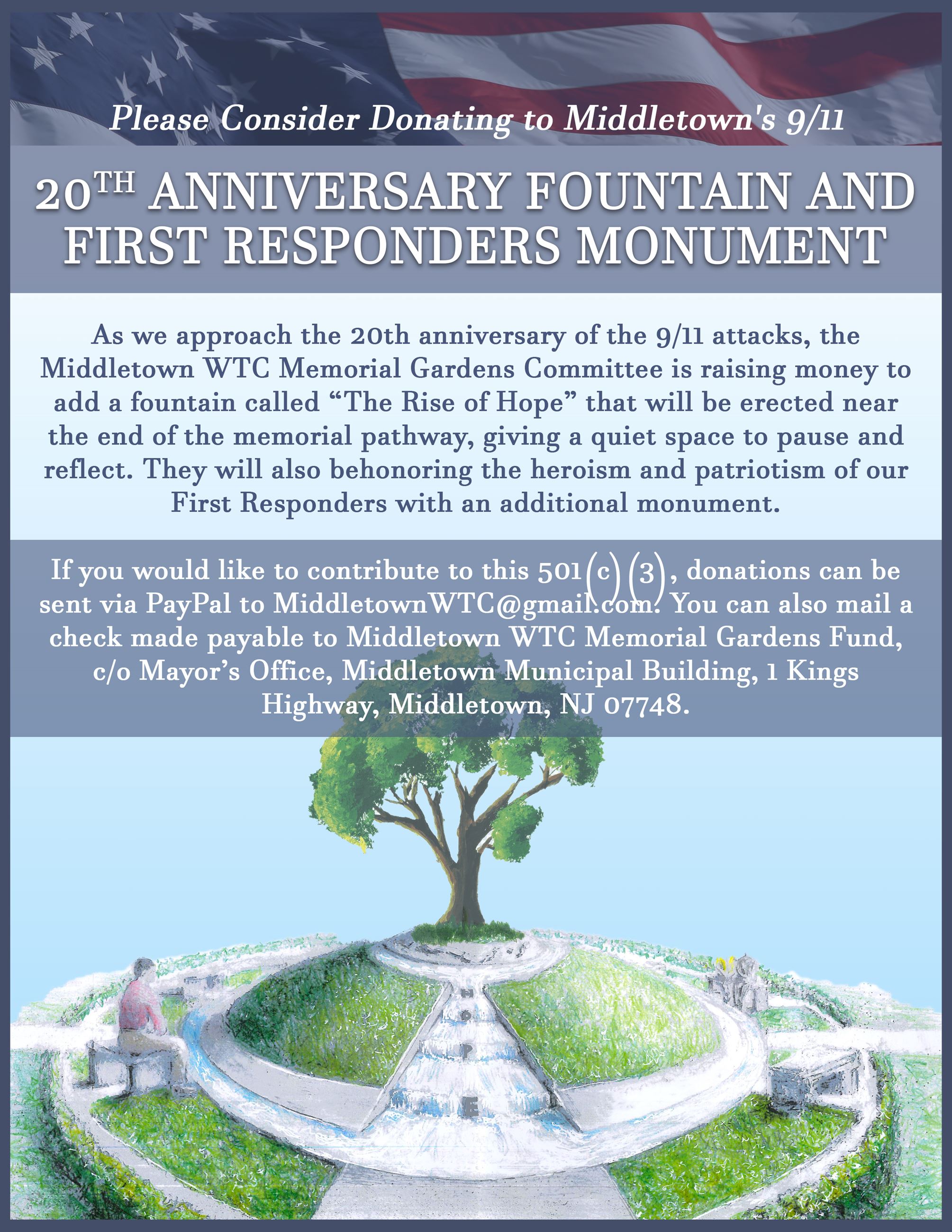WTC Memorial Flyer on Donation (Link to the Middletown Remembers 9/11 Donation Page)