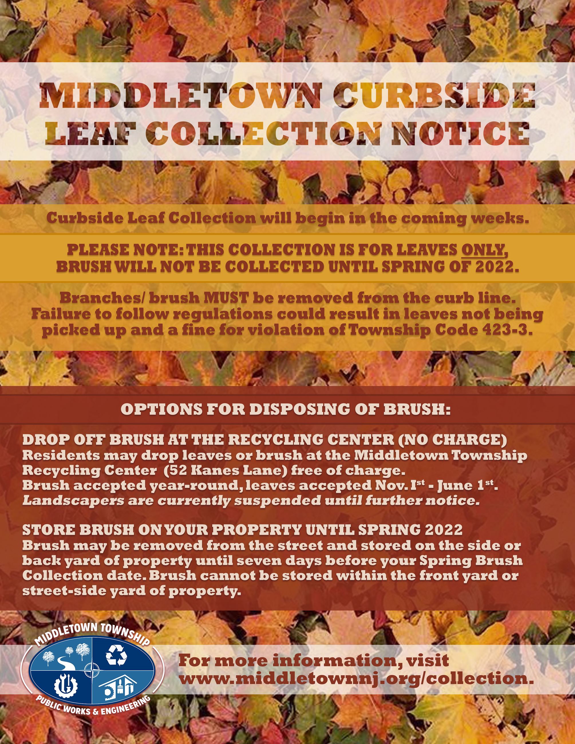 Leaf Collection Notice 2021