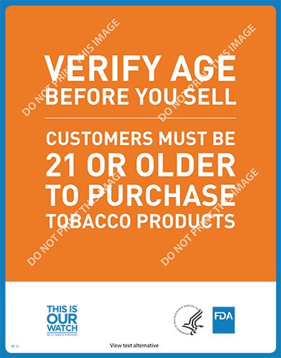 FDA Tobacco Products Sign