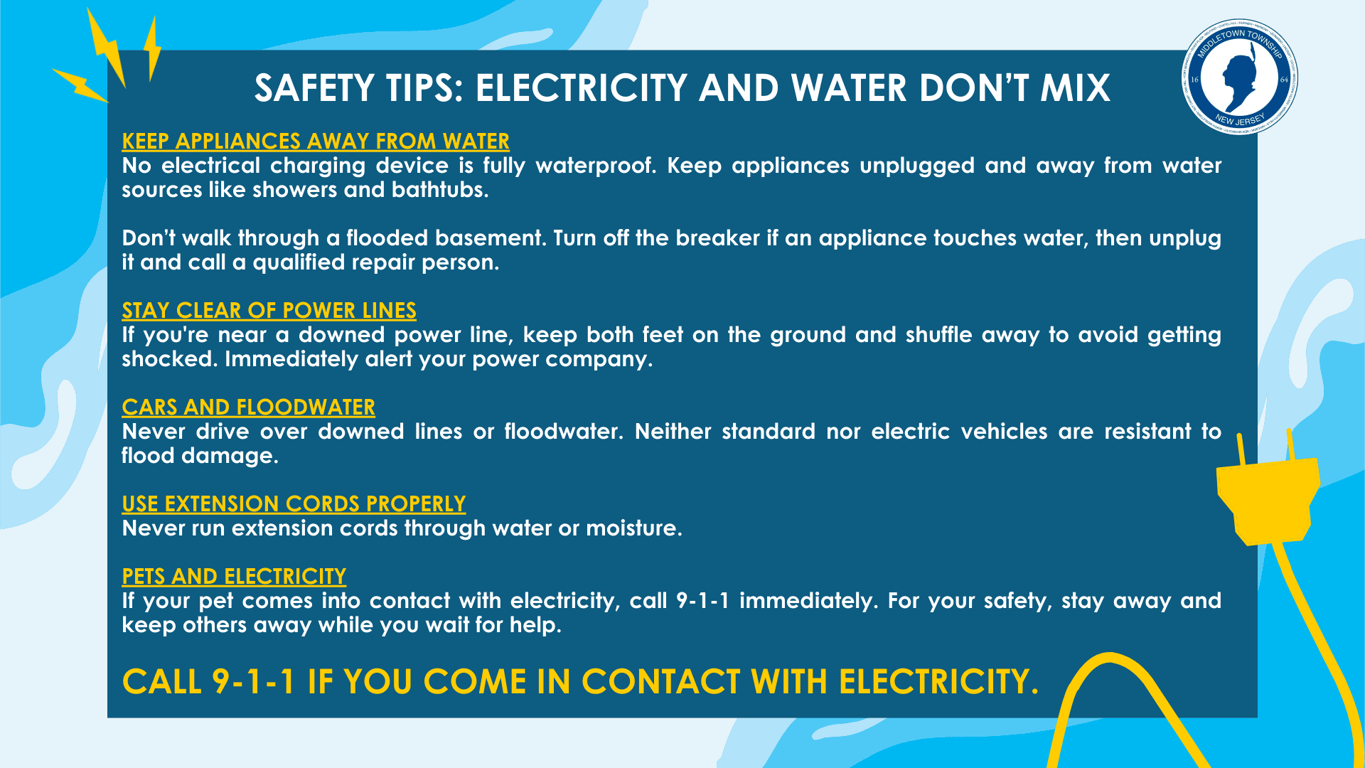 Safety Tips about How Electricity and Water Don't Mix
