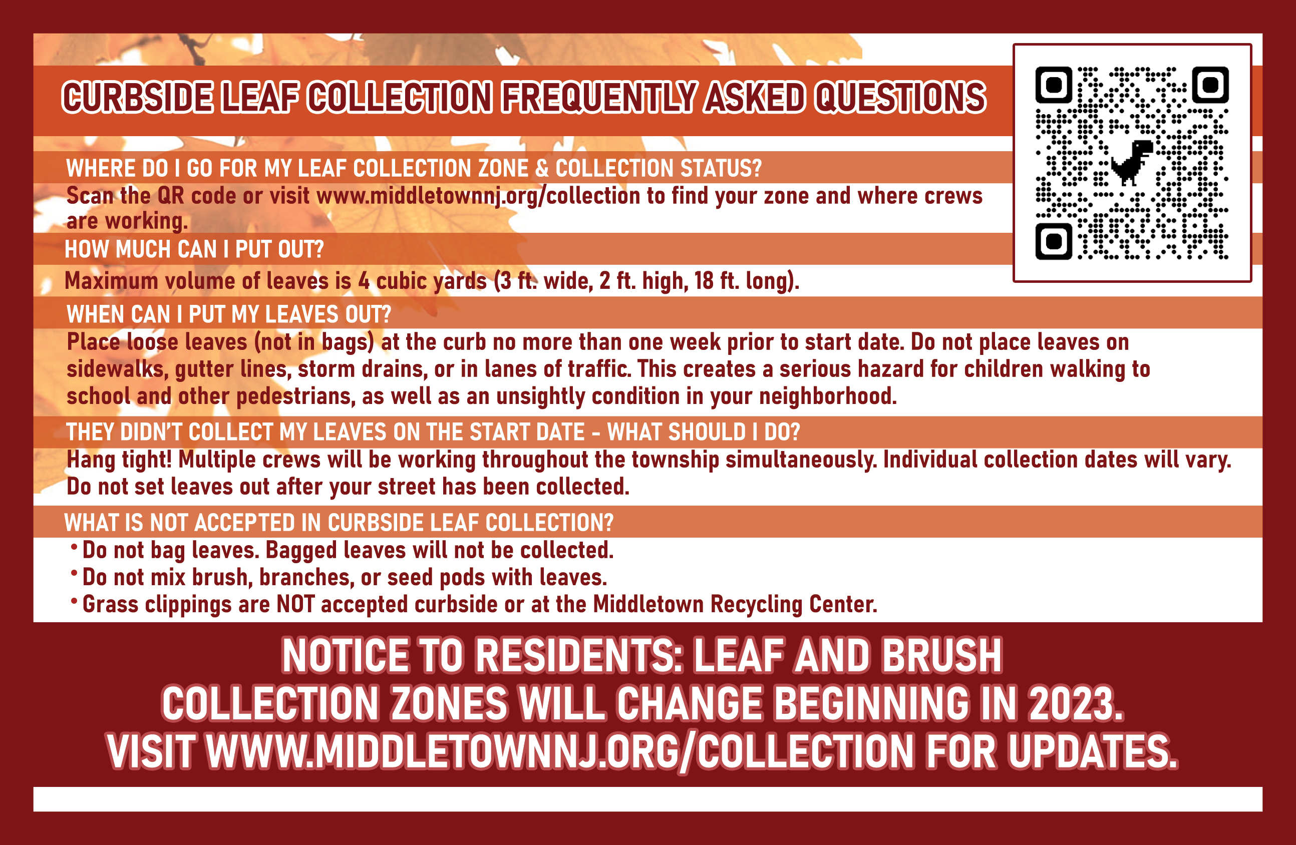 2022 BACK Leaf COLLECTION POSTCARD