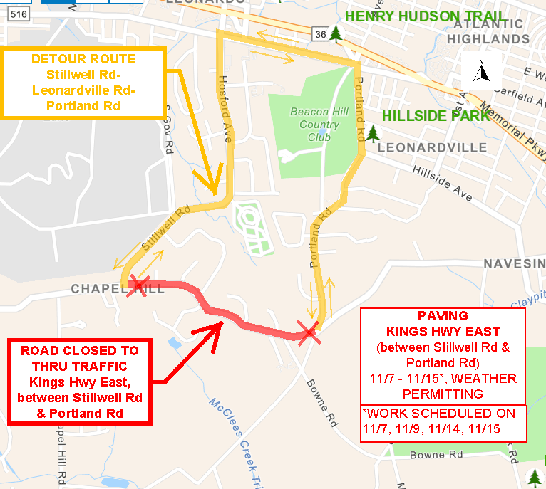 KHE Detour Map November 2022