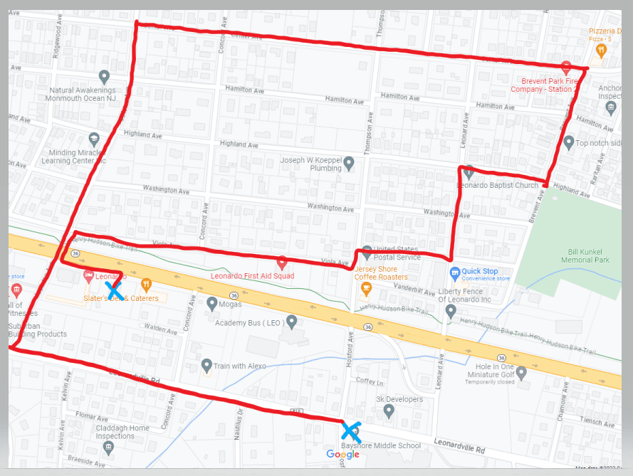 Memorial Day Parade map